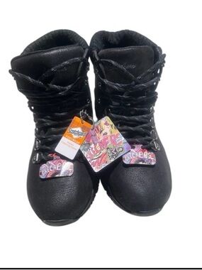 NWT Skechers Black Street High Top Hiker Lace Up Boots - Scotchgard - Size 6.5